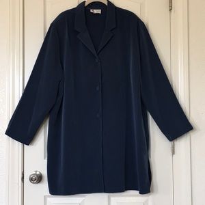 Maggie Sweet 2X Woman’s Blue Jacket Long Sleeve Button Up